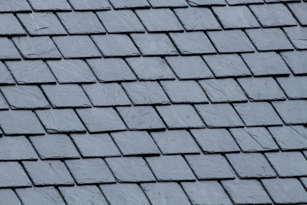 slate tile roofing material on house